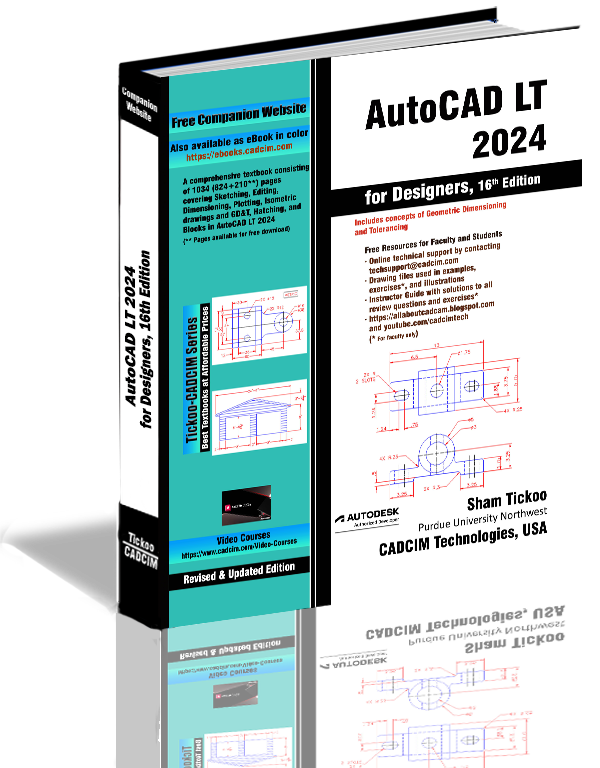 AutoCAD LT 2024 for Designers Book By Prof. Sham Tickoo and CADCIM